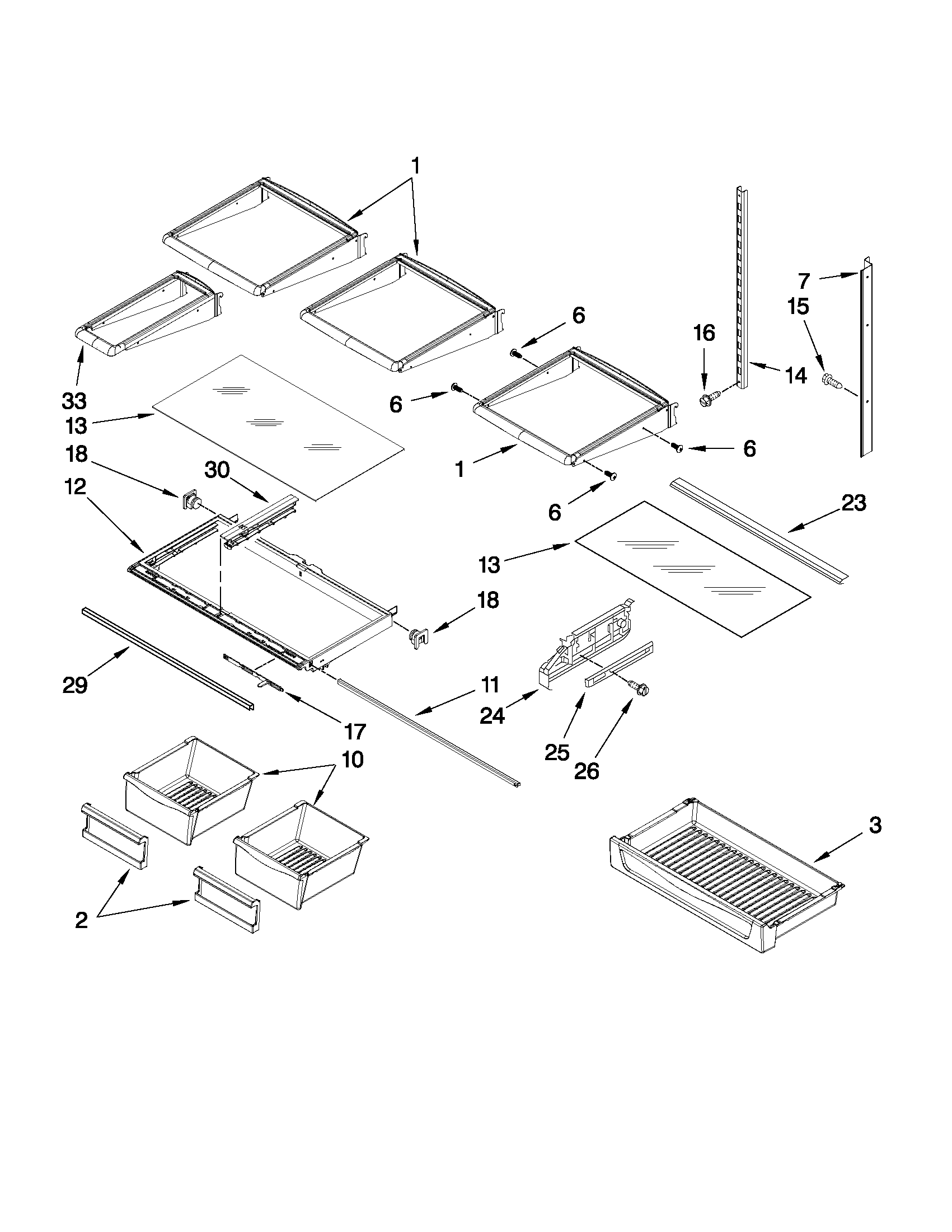 Whirlpool model GI6FARXXF02 bottom-mount refrigerator genuine parts