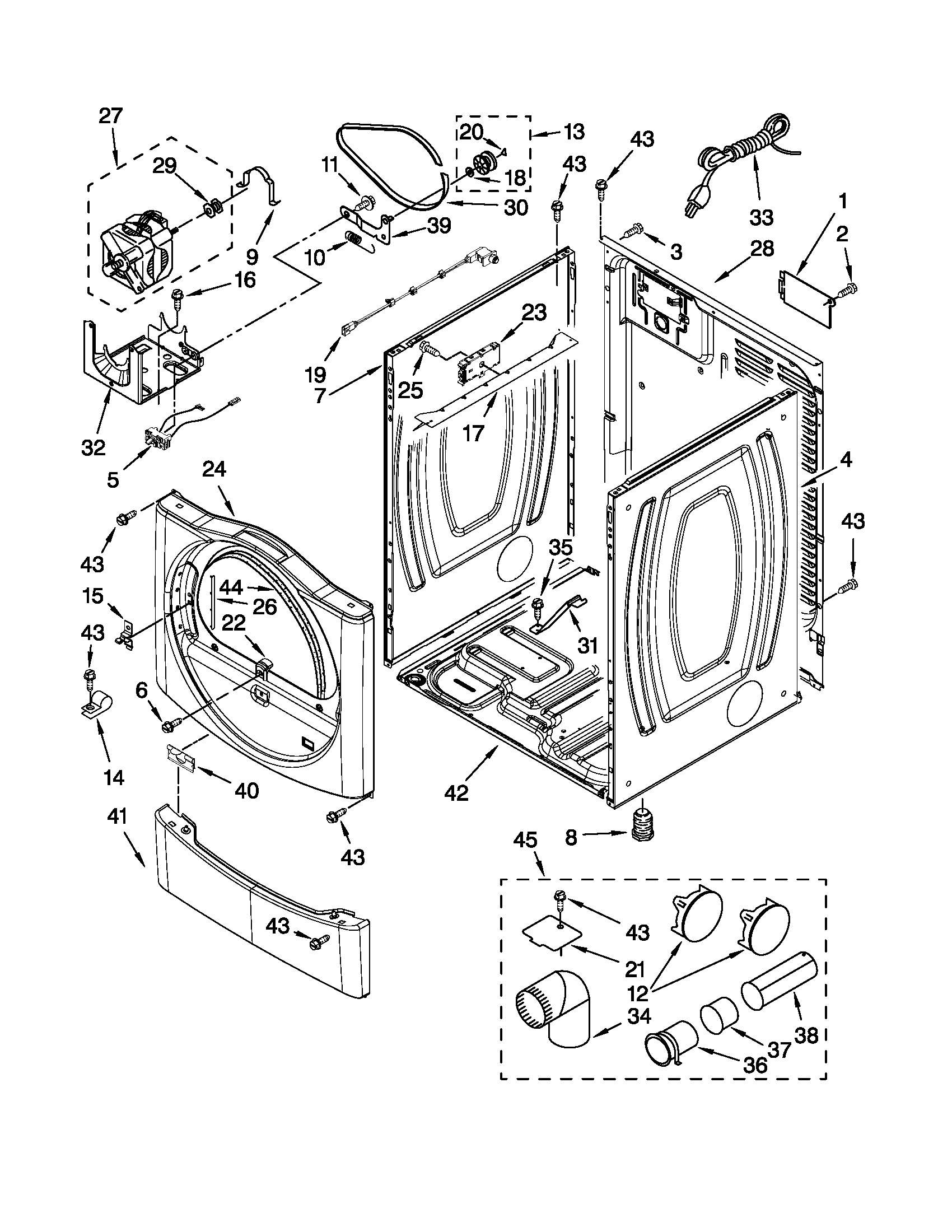 Whirlpool model WGD9150WW1 residential dryer genuine parts