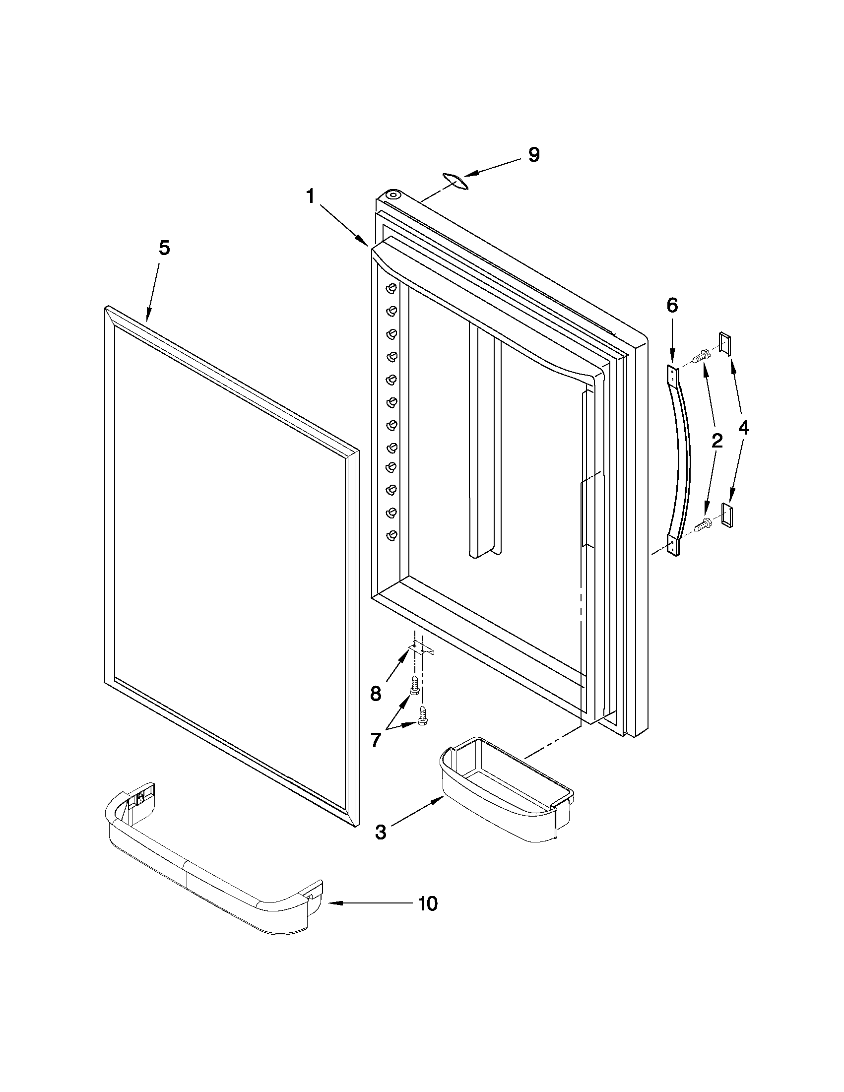 Whirlpool model EB9SHKXVQ05 bottom-mount refrigerator genuine parts