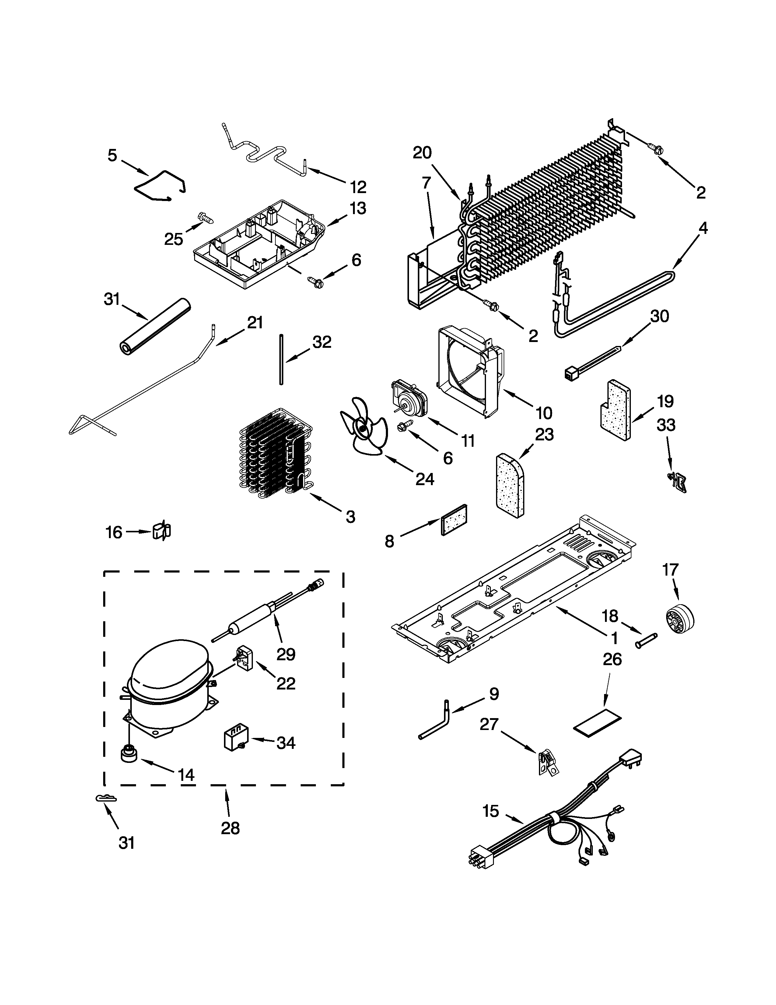 Whirlpool model W8RXEGMWS03 top-mount refrigerator genuine parts