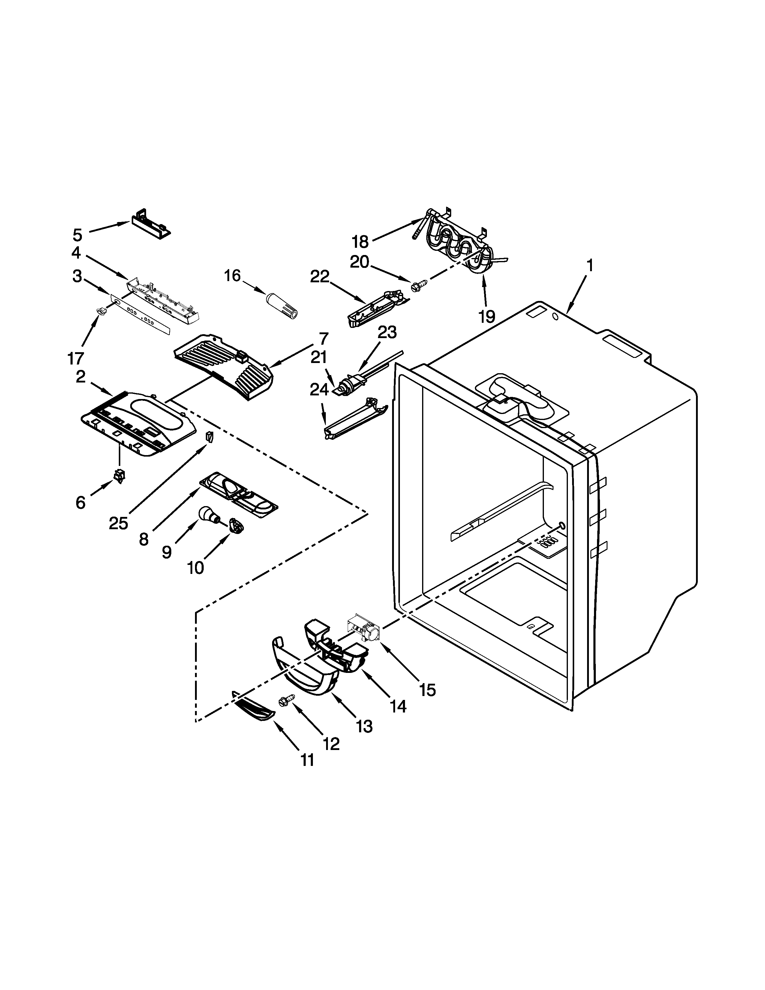 Whirlpool model GX5FHTXVB04 bottom-mount refrigerator genuine parts