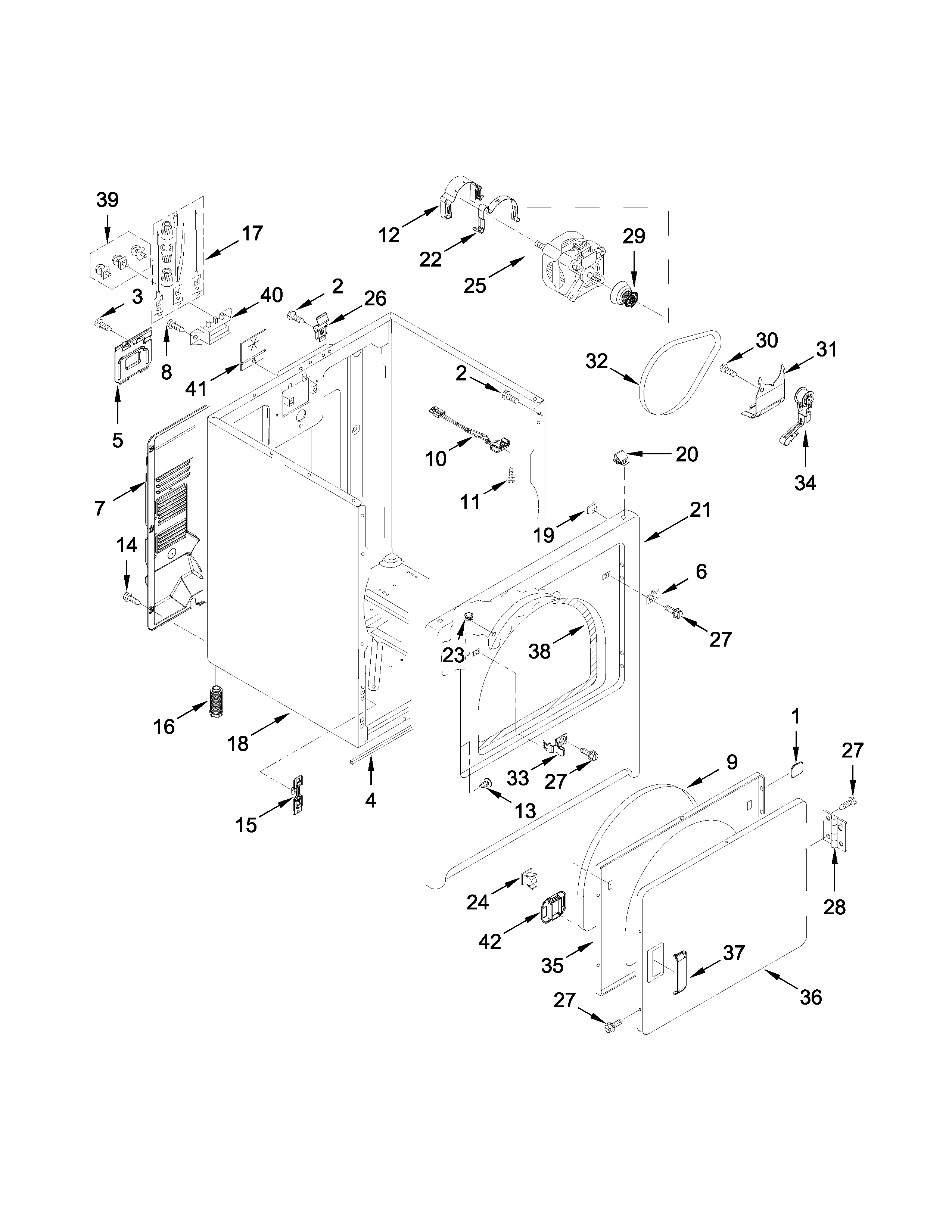 Whirlpool model WED4815EW1 residential dryer genuine parts