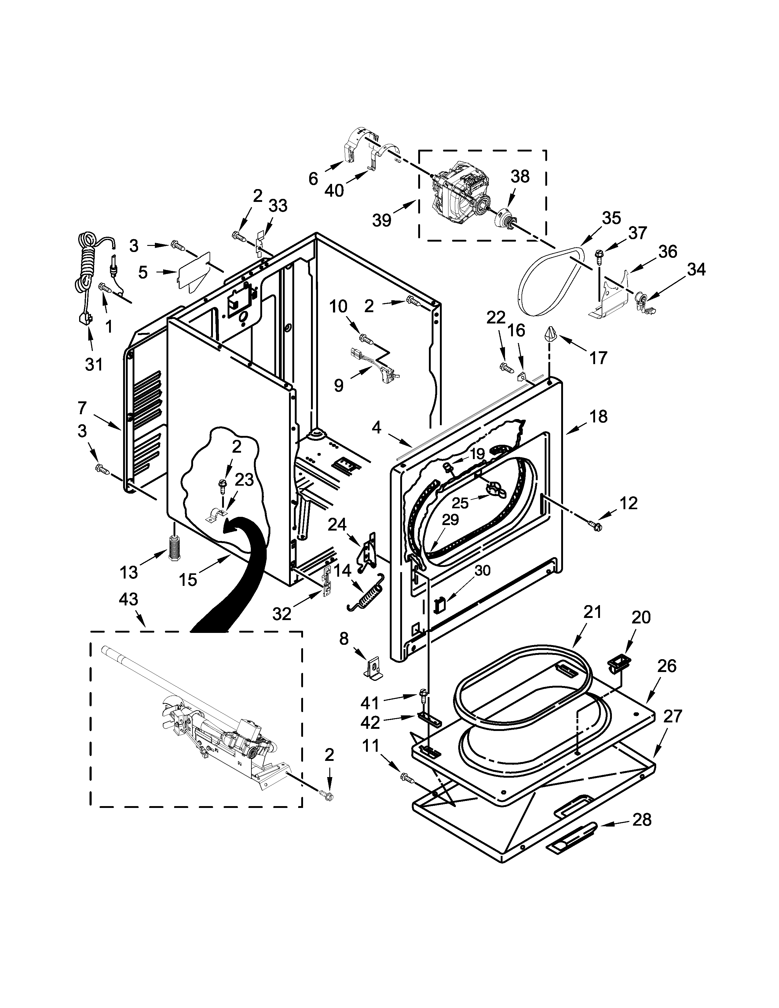 Whirlpool model WGD4915EW2 residential dryer genuine parts