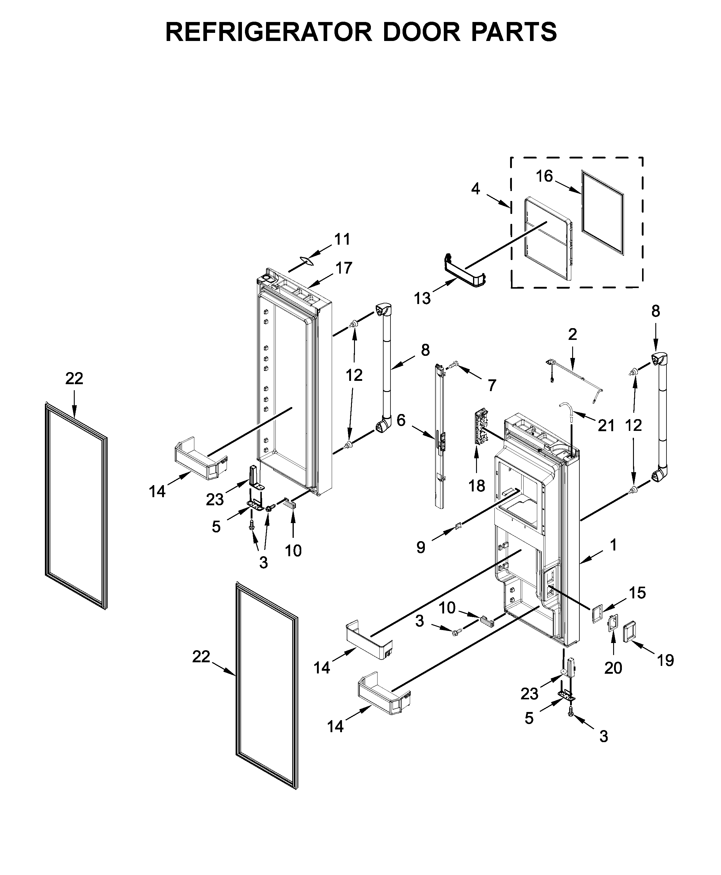Jenn-Air model JFFCC72EFP00 bottom-mount refrigerator genuine parts