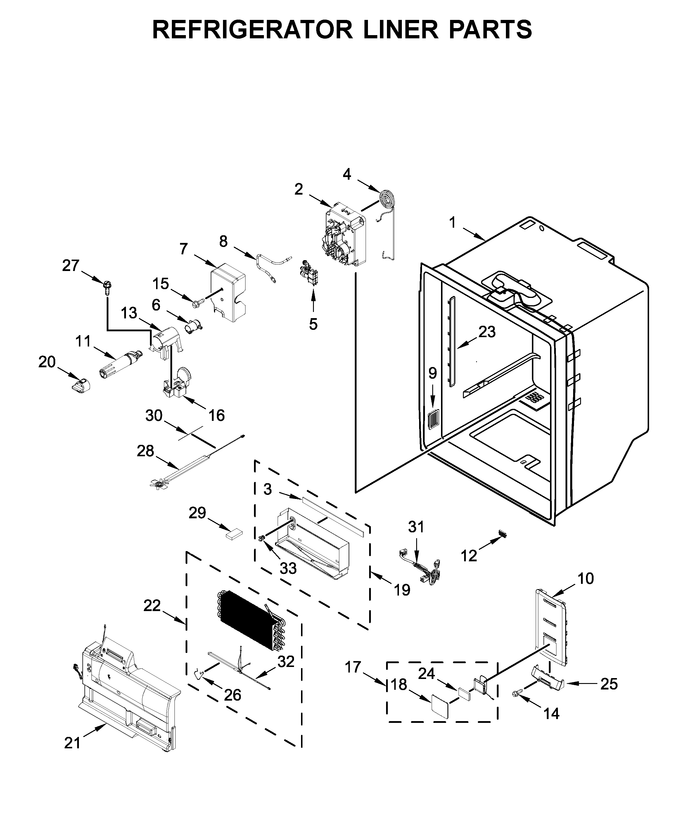 Whirlpool model WRF954CIHM00 bottom-mount refrigerator genuine parts