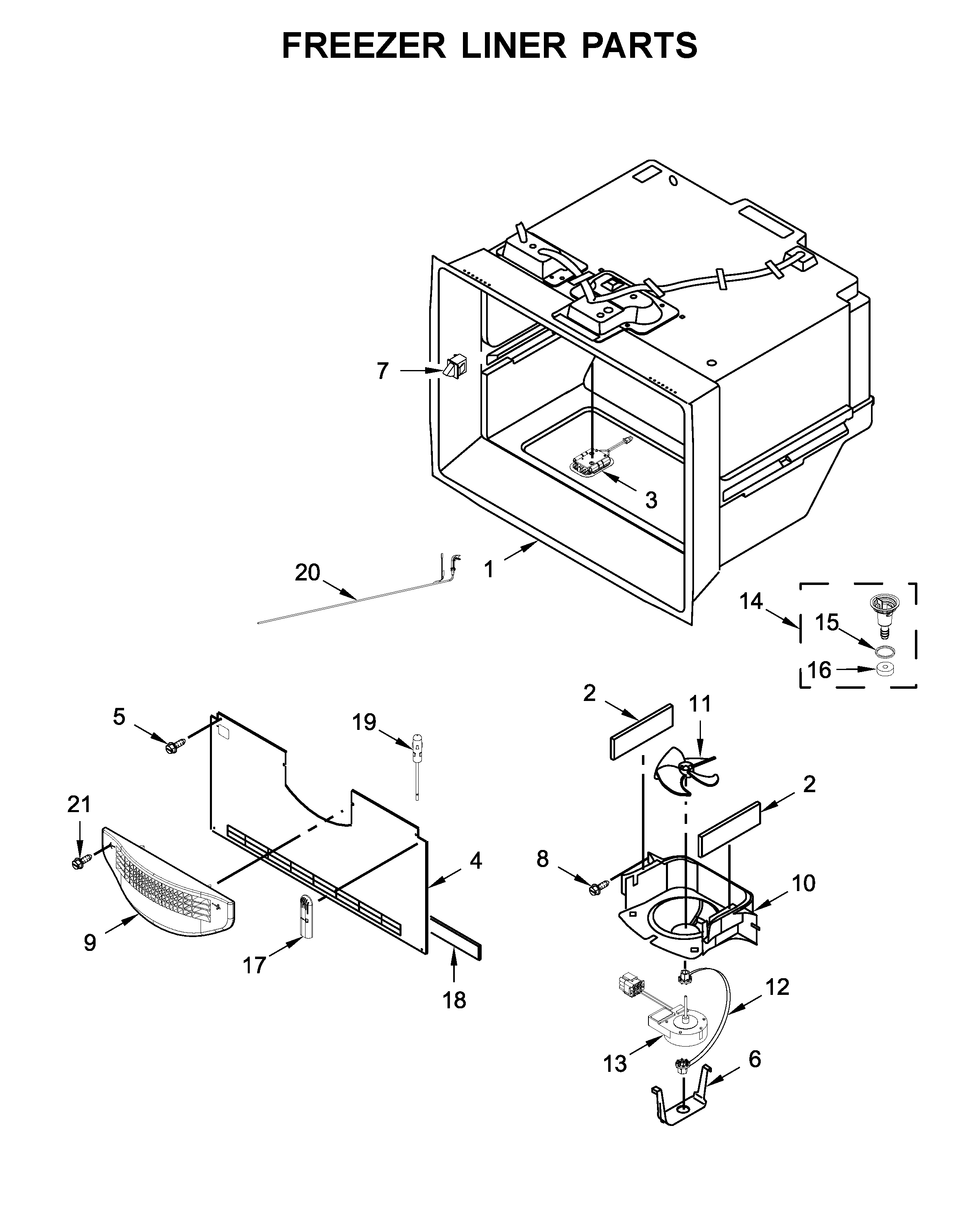 Whirlpool model WRF767SDHZ00 bottom-mount refrigerator genuine parts