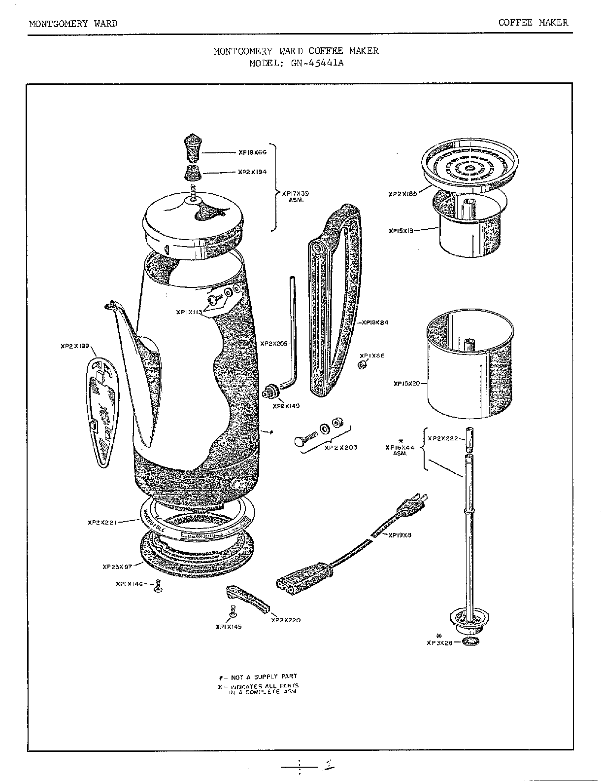 Ge Model 45441A Coffee Tea Maker Genuine Parts Ge Model 45441A Coffee Tea Maker Genuine Parts