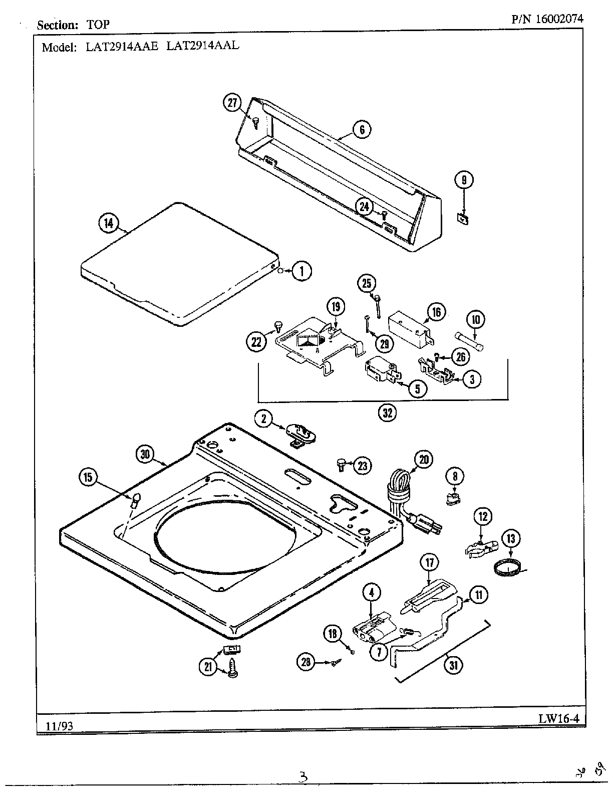 Maytag Model 6329 Residential Washers Genuine Parts