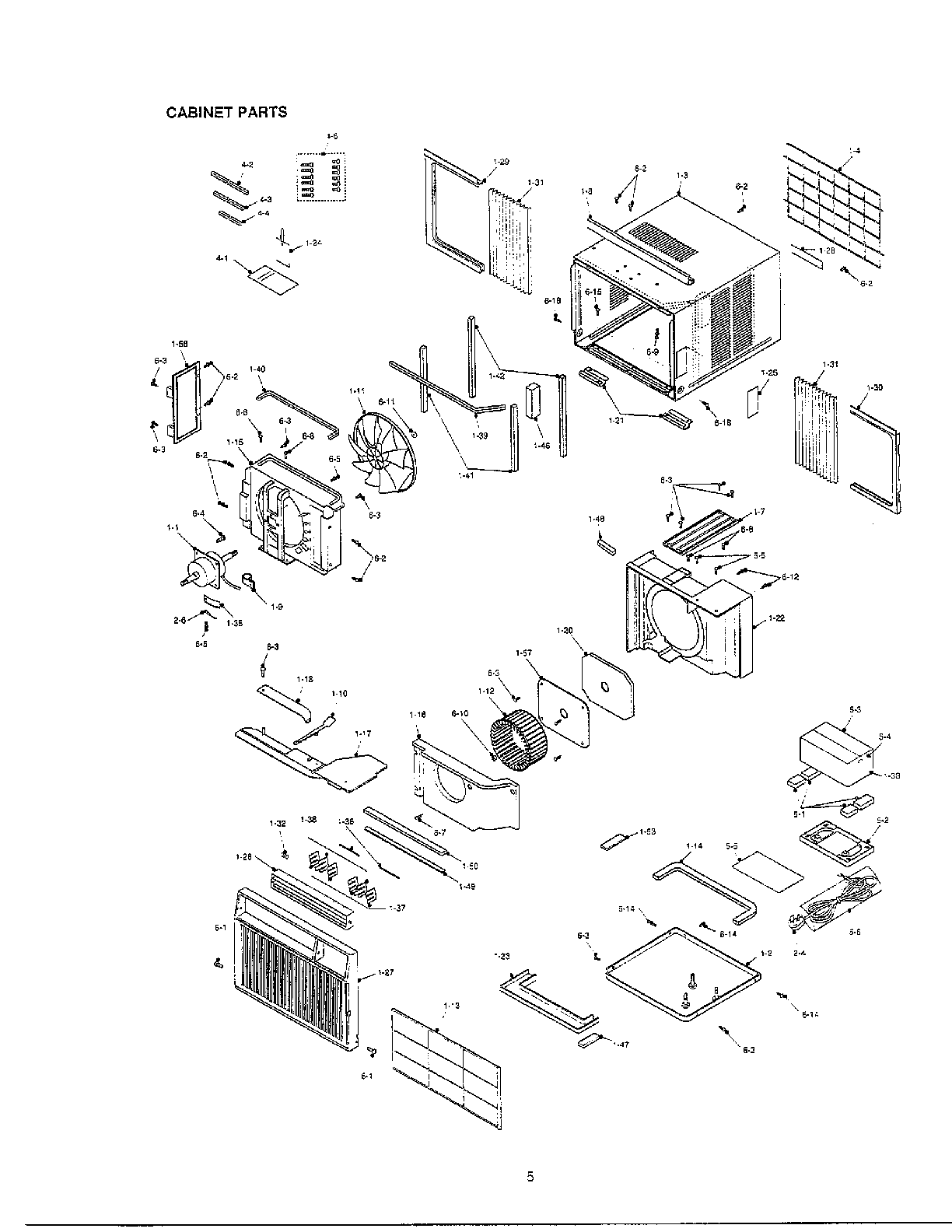 Sharp model KSA-5844B air conditioner -room genuine parts