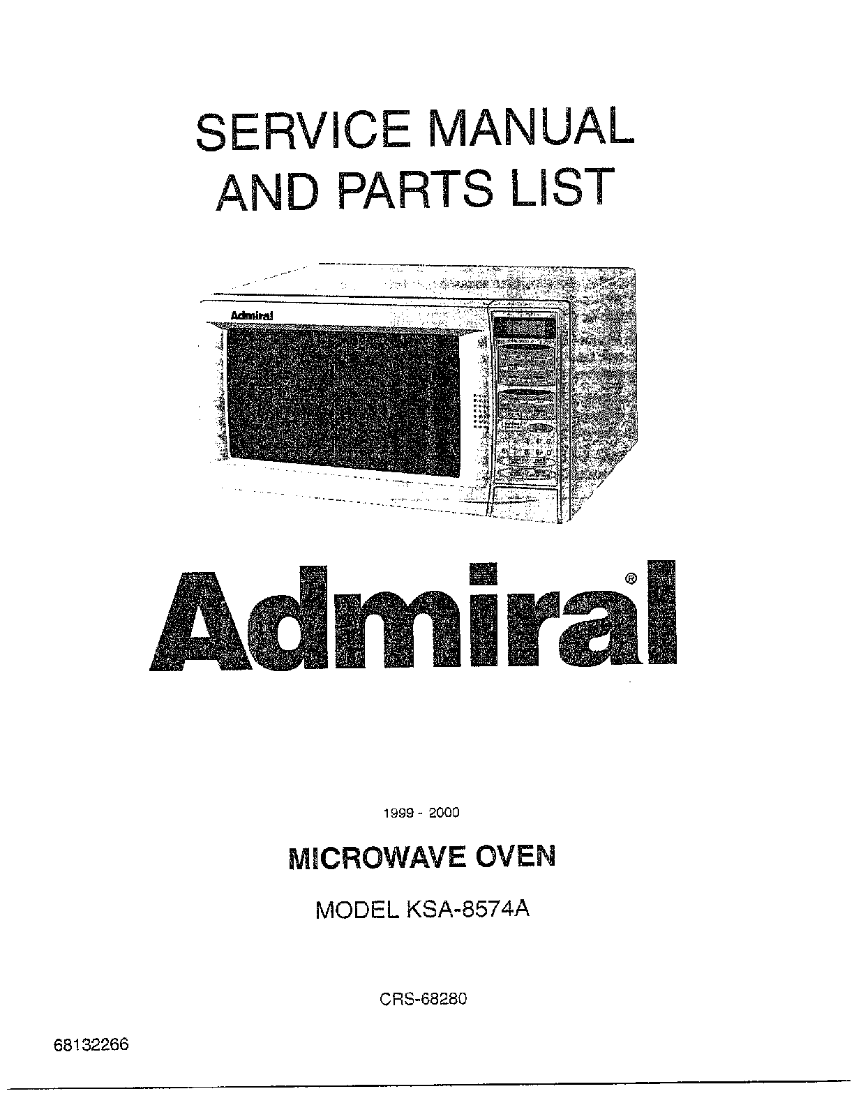 SHARP ADMIRAL MICROWAVE OVEN Parts | Model KSA8574A | Sears PartsDirect