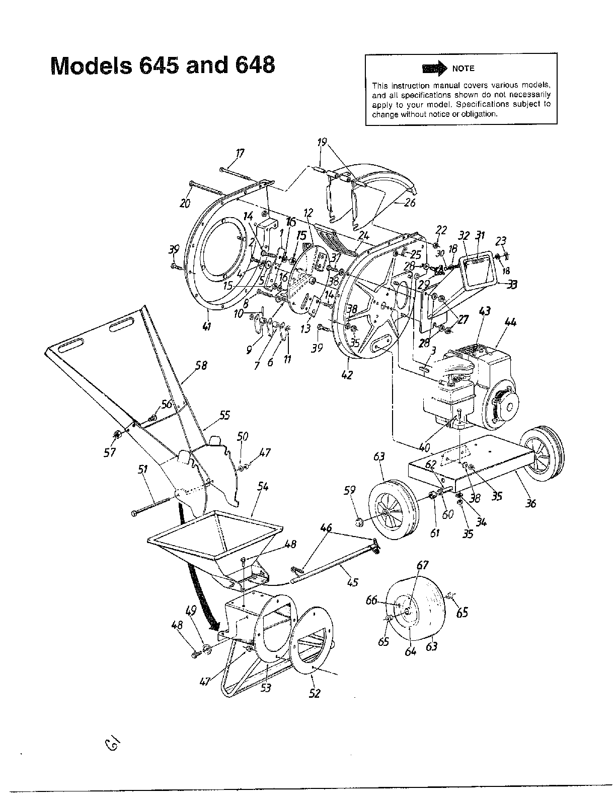 mtd model 242 645 000 chipper shredder vacuum, gas genuine parts Kohler Engine Parts Diagram Mtd Engine Parts Diagram For Shredders #15