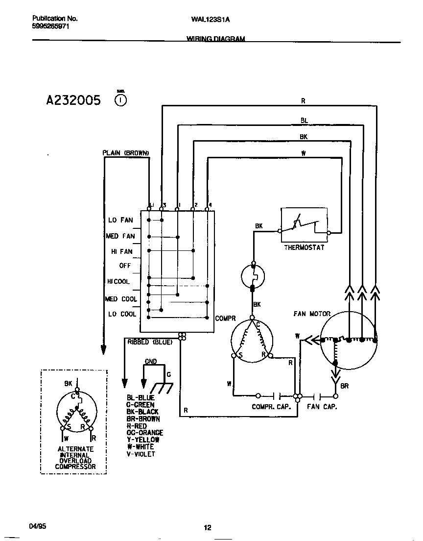 White-westinghouse Model Wal123s1a5 Air Conditioner