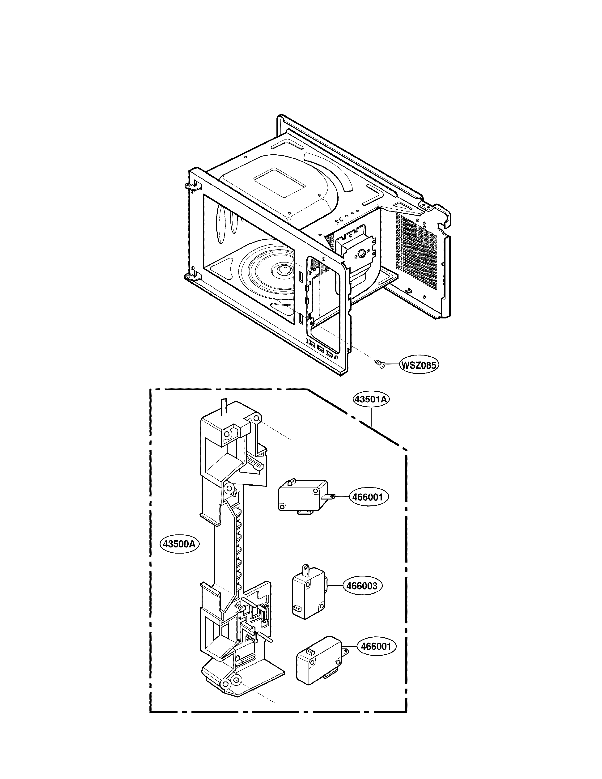 Lg Model Lrm1260sw Countertop Microwave Genuine Parts Latch