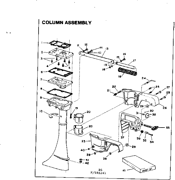 Craftsman 217585241 column assembly diagram
