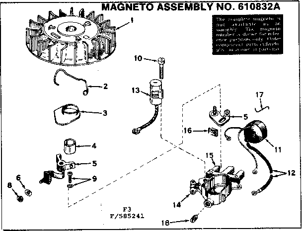 Craftsman 217585241 magneto assembly diagram