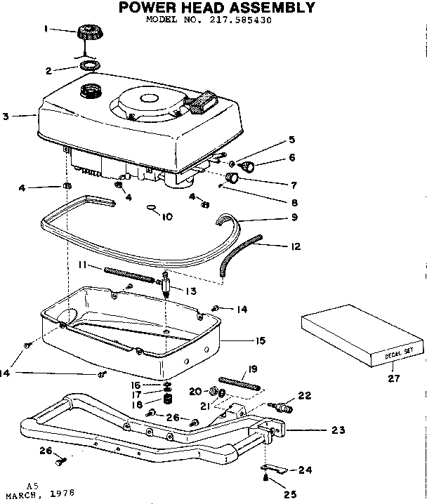 Craftsman 217585430 power head assembly diagram