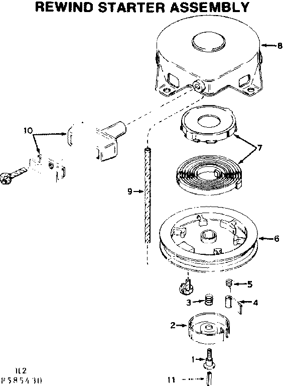 Craftsman 217585430 rewind starter assembly diagram