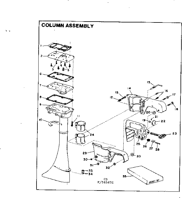 Craftsman 217585431 column assembly diagram