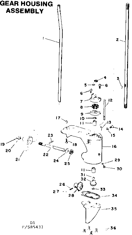 Craftsman 217585431 gear housing assembly diagram