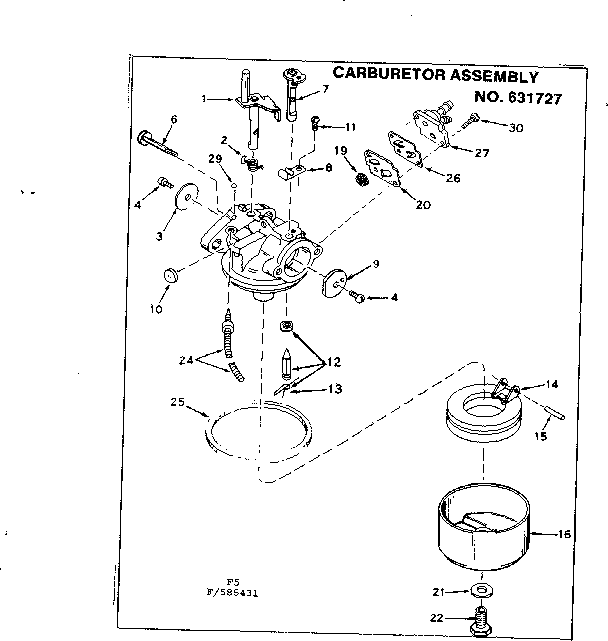 Craftsman 217585431 carburetor assembly diagram