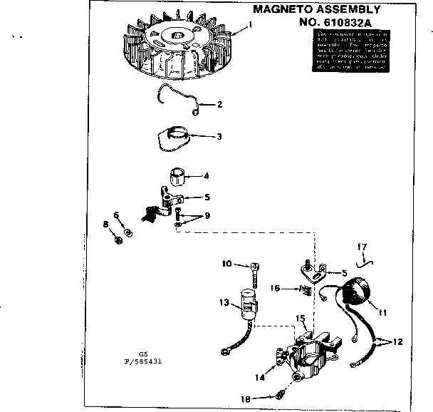Craftsman 217585431 magneto assembly diagram