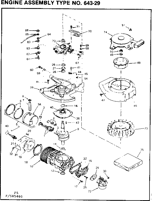 Craftsman 217585470 engine assembly diagram