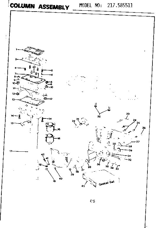 Craftsman 217585511 column assembly diagram
