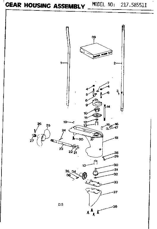Craftsman 217585511 gear housing assembly diagram