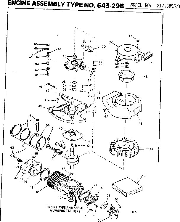 Craftsman 217585511 engine assembly diagram