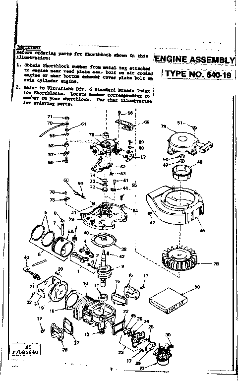 Craftsman 217585840 engine assembly diagram