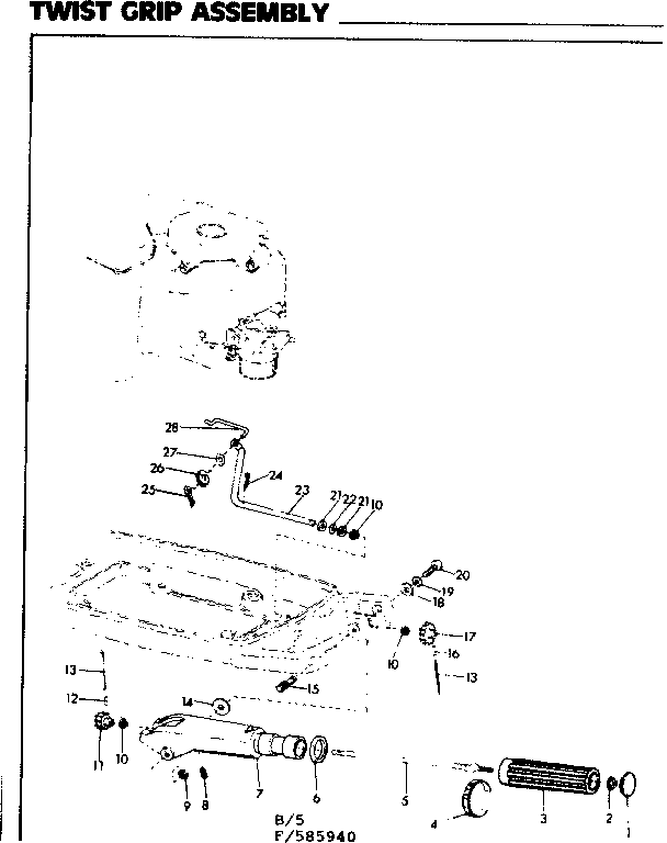 Craftsman 217585940 twist grip assembly diagram