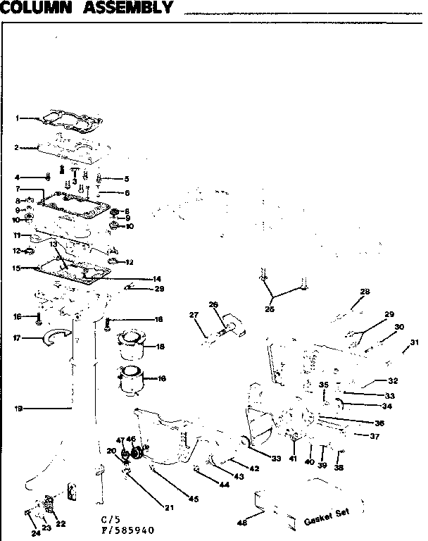 Craftsman 217585940 column assembly diagram