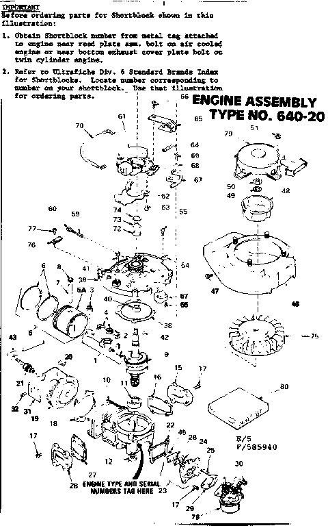 Craftsman 217585940 engine assembly diagram