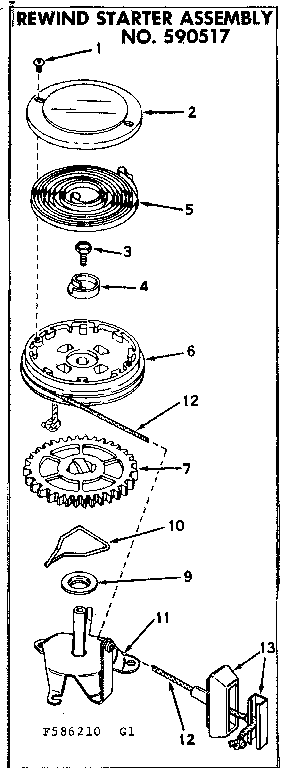 Eska 1978B rewind starter assembly diagram