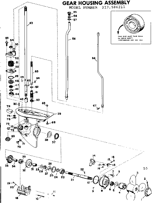 Craftsman 217586211 gear housing assembly diagram
