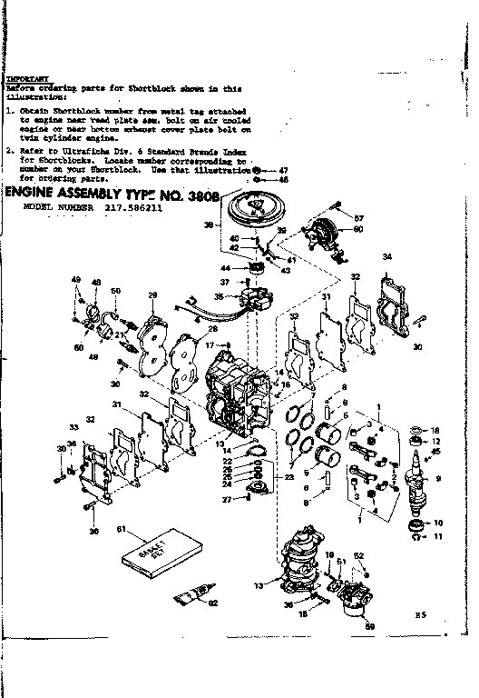 Craftsman 217586211 engine assembly diagram