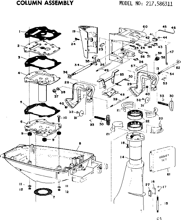 Craftsman 217586311 column assembly diagram