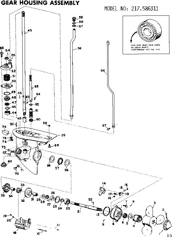 Craftsman 217586311 gear housing assembly diagram