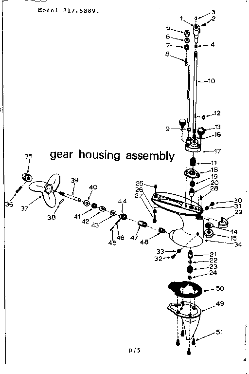 Craftsman 21758891 gear housing assembly diagram