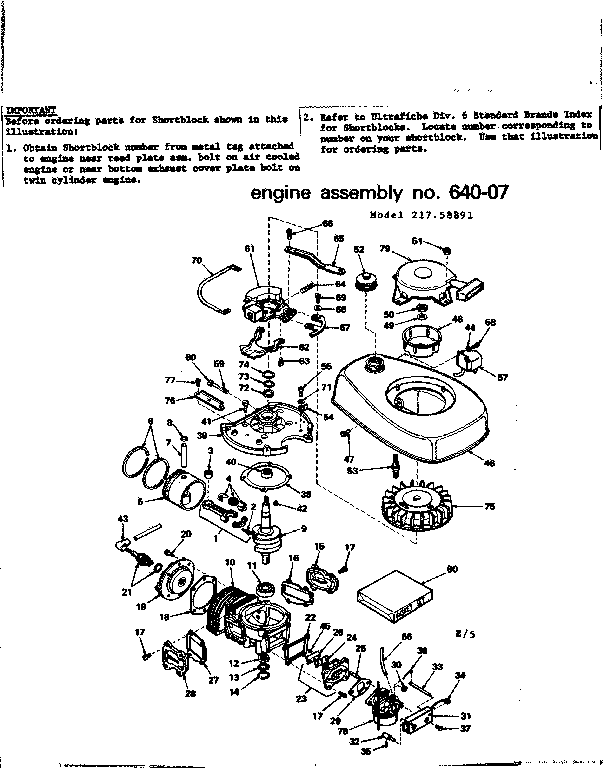 Craftsman 21758891 engine assembly #640-07 diagram