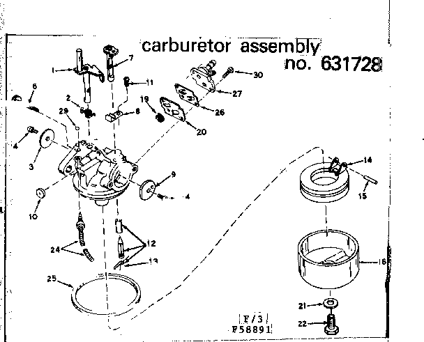 Craftsman 21758891 carburetor assembly #631728 diagram