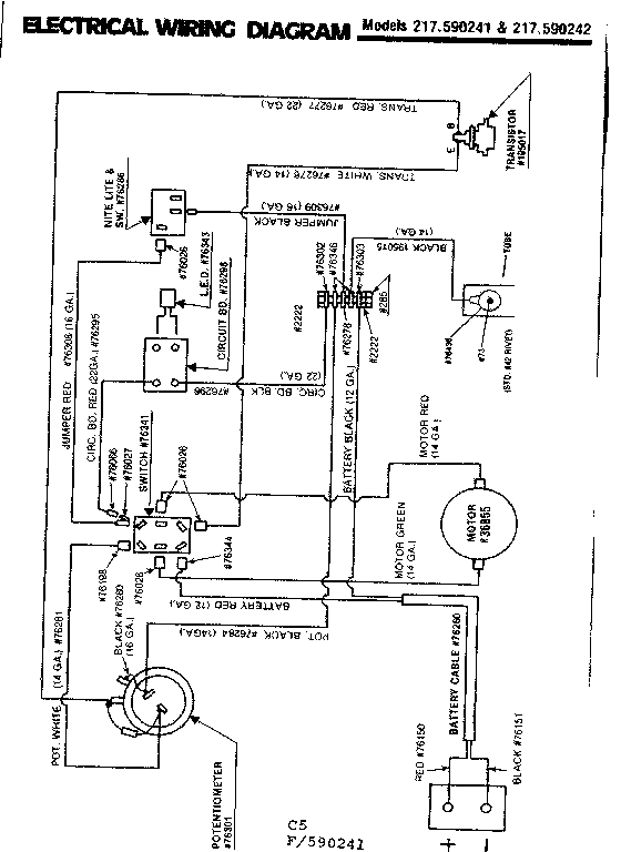 Craftsman 217590292 electrical diagram