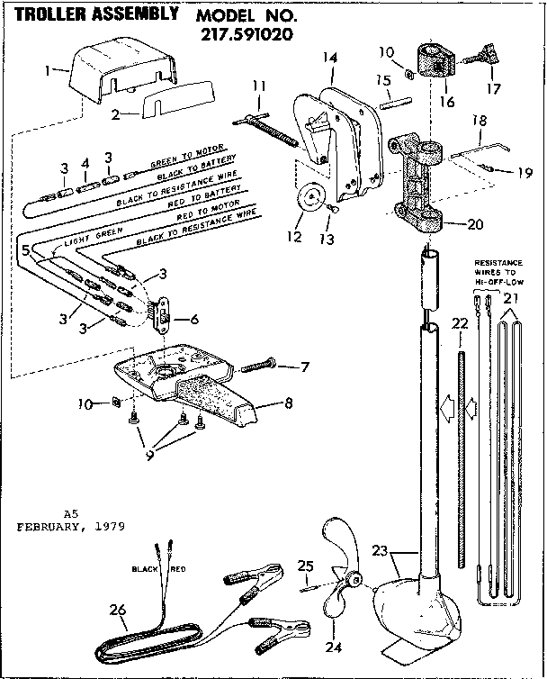 Craftsman 217591020 troller assembly diagram