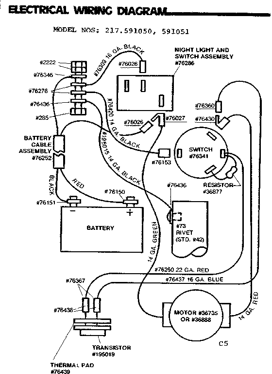 Craftsman 217591050 electrical diagram
