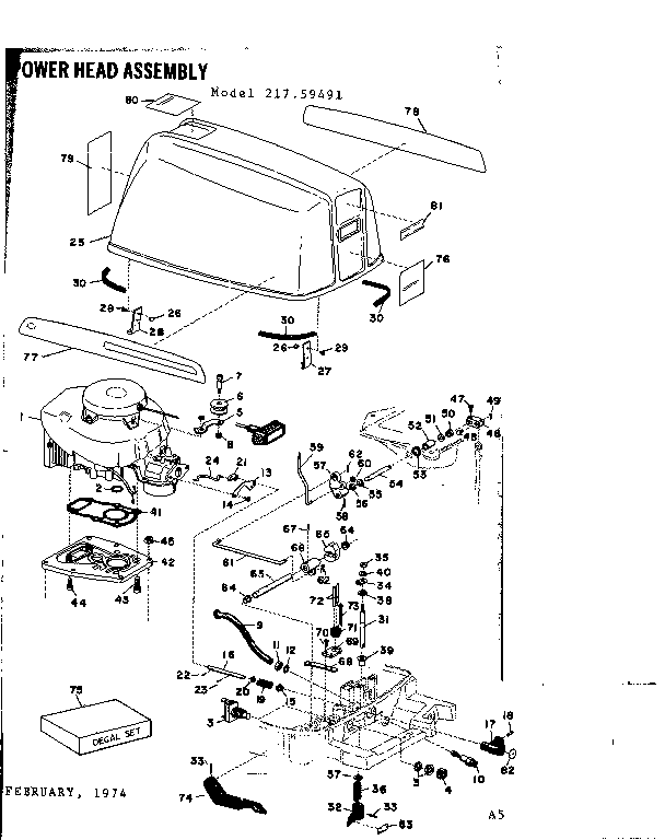 Craftsman 21759491 power head assembly diagram