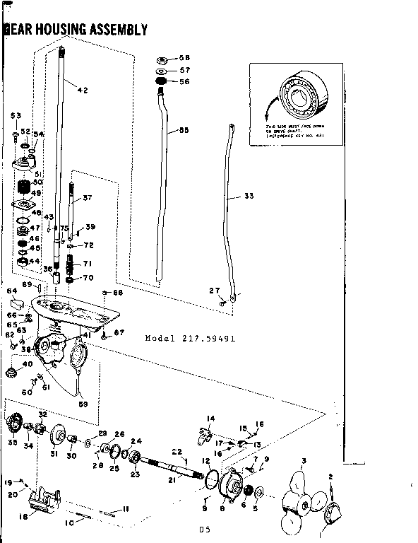 Craftsman 21759491 gear housing assembly diagram