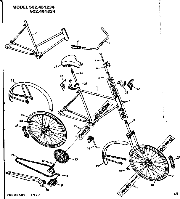 Sears 502451334 unit parts diagram