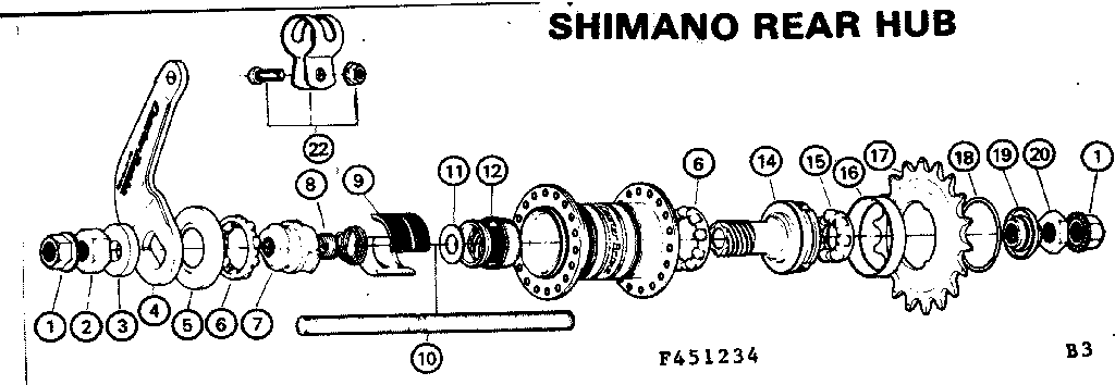 Sears 502451334 shimano rear hub diagram