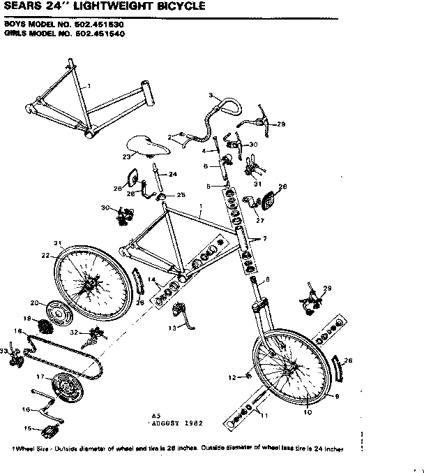 Sears 502451540 unit parts diagram