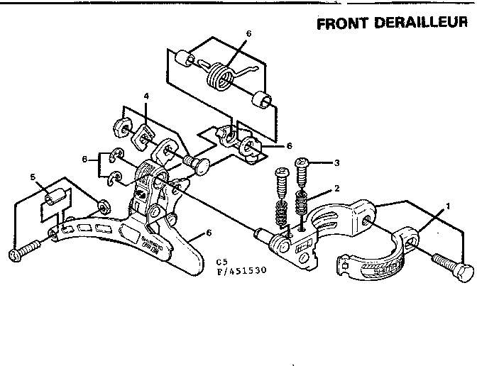 Sears 502451540 front derailleur diagram